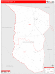 San Augustine County Wall Map Red Line Style